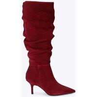 Carvela Suede Stiletto Heel Knee High Boots Red