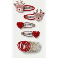 M&S Kids' Christmas Reindeer Clip & Ponios Multi