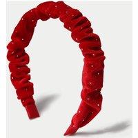 M&S Kids' Christmas Ruched Hotfix Headband Red