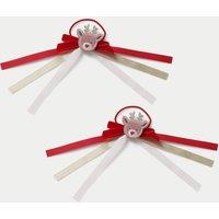 M&S Kids' Christmas Reindeer Ribbon Ponios Red Mix