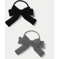 M&S Black and Silver Bow Ponios Black Mix