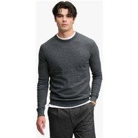 Superdry & Co Cotton Rich Crew Neck Jumper with Wool Dark Grey
