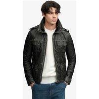 Superdry & Co Faux Leather Double Collar Jacket Black