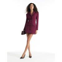 River Island Lace Trim Blazer Dress Burgundy