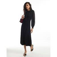 River Island Textured Crew Neck Maxi Dress Black