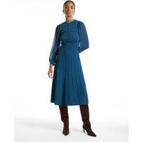 River Island Textured Crew Neck Maxi Dress Blue