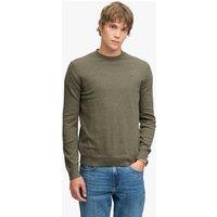 Superdry & Co Cotton Rich Crew Neck Jumper with Wool Medium Green