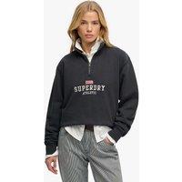 Superdry & Co Pure Cotton Relaxed Half Zip Sweatshirt Navy