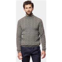 Hawes & Curtis Pure Lambswool Cable Roll Neck Jumper Green