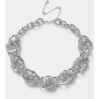 M&S Irregular Statement Link Necklace Silver