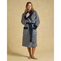 Joules Fleece Striped Dressing Gown Navy Mix
