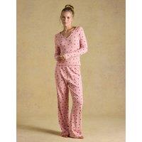 Joules Cotton Rich Floral Pyjama Set Pink Mix