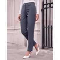 Roman Straight Leg Tapered Trousers with Stretch Dark Grey
