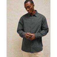 White Stuff Douglas Pure Cotton Long Sleeve Shirt Grey Mix