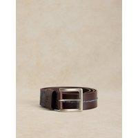 White Stuff Chunky Stitch Leather Belt Brown