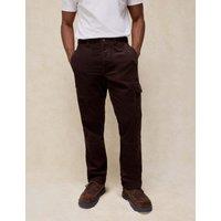 White Stuff Pure Cotton Corduroy Cargo Trousers Brown