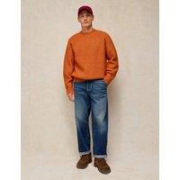 White Stuff Crew Neck Fisherman Jumper Orange