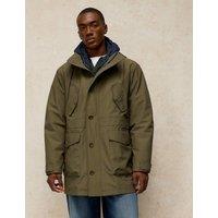 White Stuff Cotton Rich 2 in 1Hooded Parka Jacket Khaki