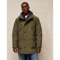 White Stuff Cotton Rich 2 in 1Hooded Parka Jacket Khaki