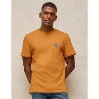 White Stuff Cotton Rich Embroidered Crew Neck T-Shirt Yellow Mix