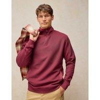 White Stuff Pure Cotton Half Zip Sweatshirt Red