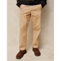 White Stuff Regular Fit Cotton Tapered Ankle Trousers Natural