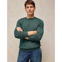 White Stuff Pure Cotton Crew Neck Jumper Dark Green