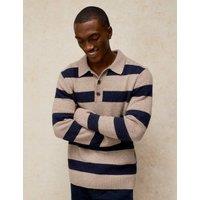 White Stuff Lambswool Rich Striped Rugby Shirt Natural Mix