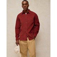 White Stuff Griffin Pure Cotton Corduroy Shirt Dark Red