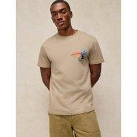 White Stuff Cotton Rich Embroidered Crew Neck T-Shirt Natural Mix
