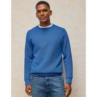 White Stuff Pure Cotton Crew Neck Jumper Bright Blue
