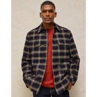 White Stuff Check Jacket with Wool Navy Mix