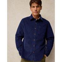 White Stuff Griffin Pure Cotton Corduroy Shirt Dark Navy