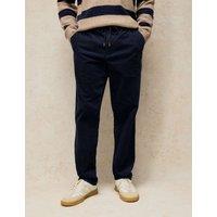 White Stuff Regular Fit Cord Drawstring Trousers Dark Navy