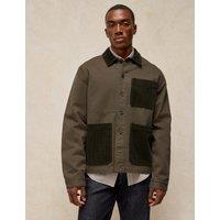 White Stuff Pure Cotton Collared Jacket Khaki