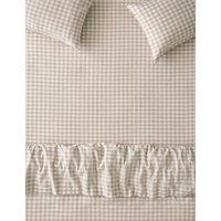 Piglet In Bed Linen Rich Gingham Fitted Sheet Ivory Mix