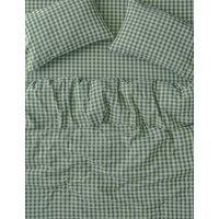 Piglet In Bed Pembroke Linen Rich Gingham Duvet Cover Dark Green Mix