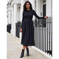 Roman Cotton Rich Skater Dress Black