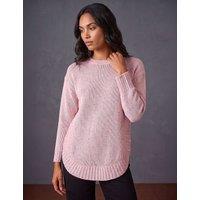 Roman Curved Hem Jumper Light Pink