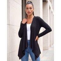 Roman Jersey Waterfall Cardigan Black