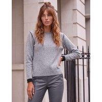Roman Embellished Contrast Trim Crew Neck Jumper Grey