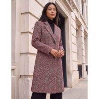 Roman Petite Herringbone Single Breasted Overcoat Red