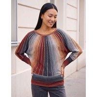 Roman Space Dyed Sunray Batwing Sleeve Jumper Orange Mix