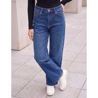 Roman Petite Mid Rise Wide Leg Jeans Indigo