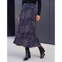 Roman Jersey Floral Midi Skirt Blue Mix