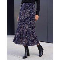 Roman Jersey Floral Midi Skirt Blue Mix