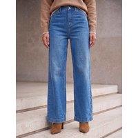 Roman Petite High Waisted Stretch Wide Leg Jeans Light Blue