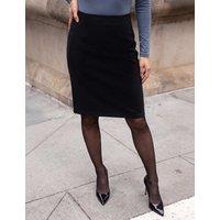 Roman Knee Length Pencil Skirt Black