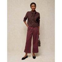 White Stuff Tia Cord Wide Leg Cropped Trousers Light Pink