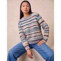 Roman Crew Neck Striped Jumper with Wool Denim